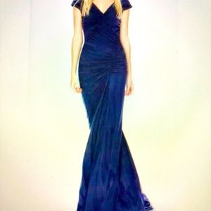 Tadashi Shoji Off Shoulder Mermaid Twist Gown